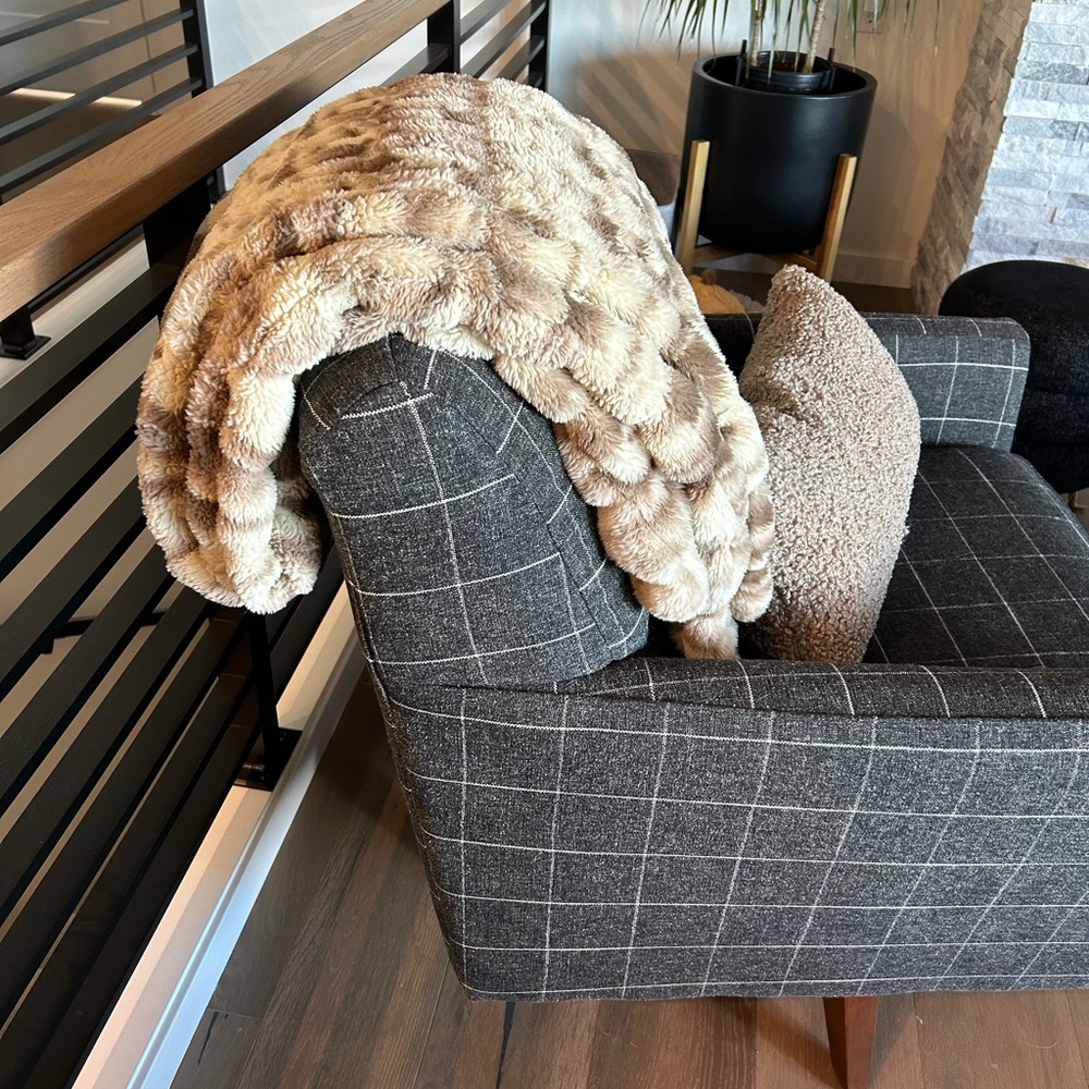 Minky couture hugs caramel shake travel blanket